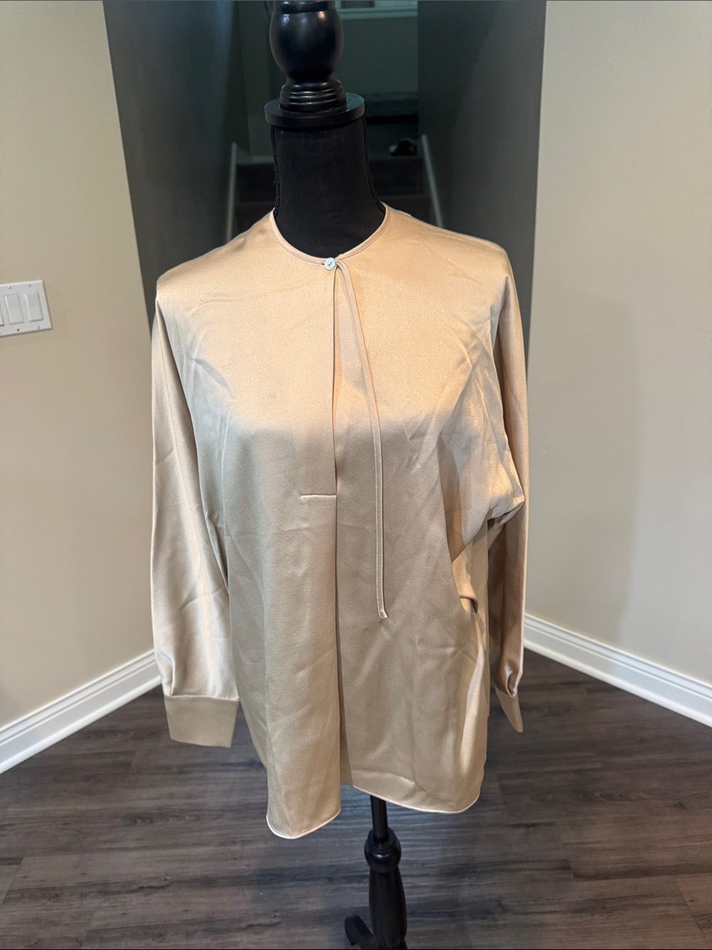 Vince Soft Dull Gold Satin Blouse